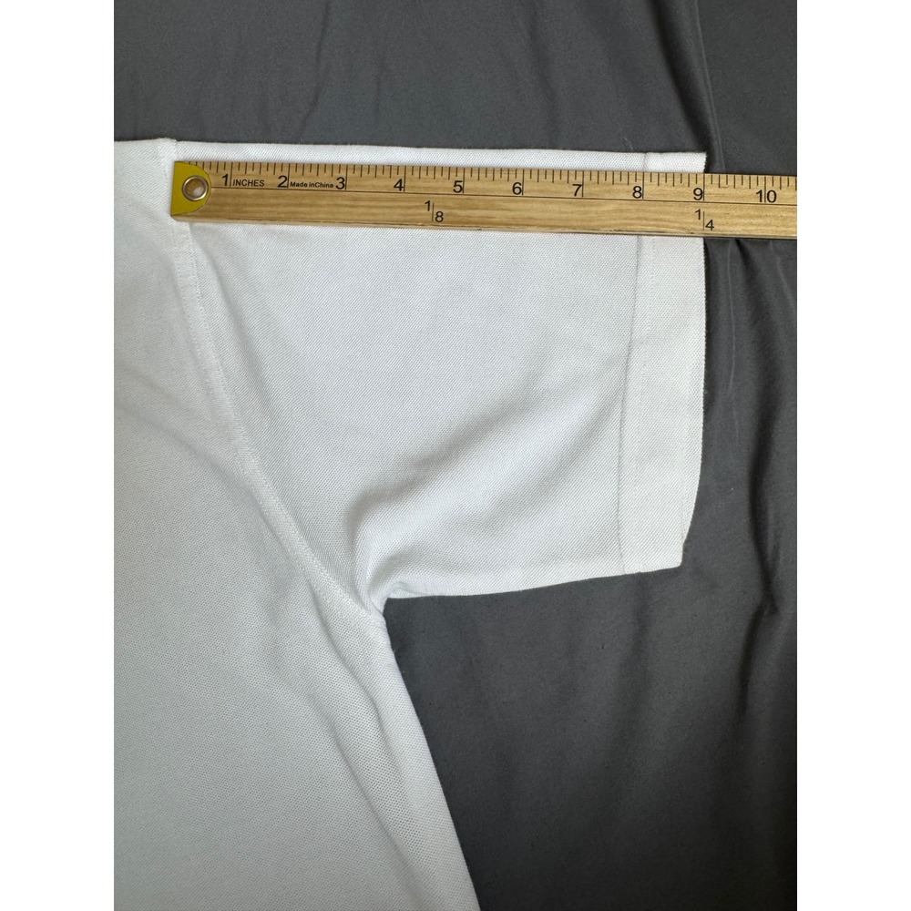 Vintage Troy Bros White Short Sleeve Polo Shirt Striped Collar Mens Medium - Picture 6 of 13